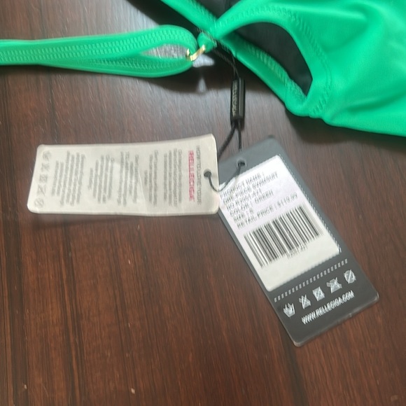 Relleciga Women’s High Cut Low Back One Piece Thong Swimsuit Green Size S - Picture 6 of 11